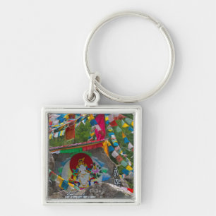 Buddhist Painting on Rocks Key Ring