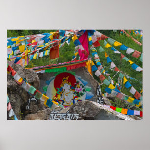 Buddhist Painting on Rocks Poster