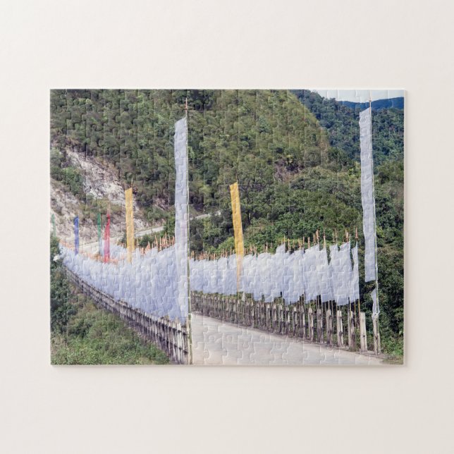Buddhist Prayer Flags - Bhutan, Himalaya, Asia Jigsaw Puzzle (Horizontal)