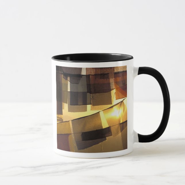 Buddhist prayer flags in the sunset, mug (Right)