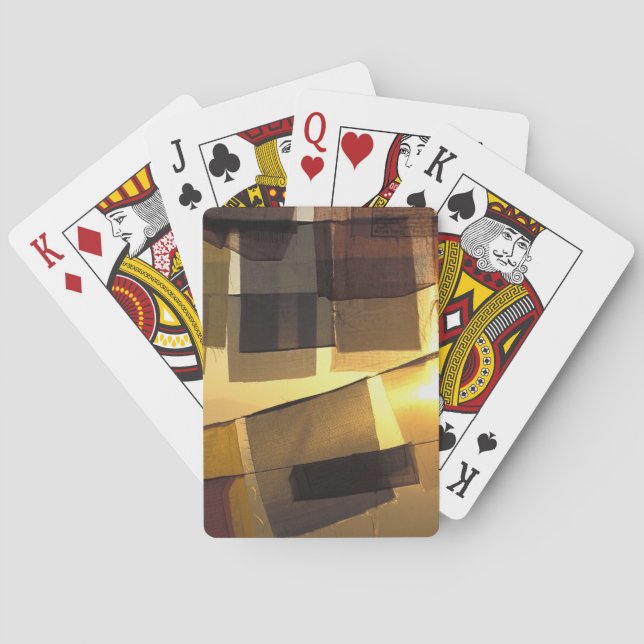 Buddhist prayer flags in the sunset, playing cards (Back)