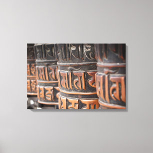 Buddhist prayer wheels canvas print