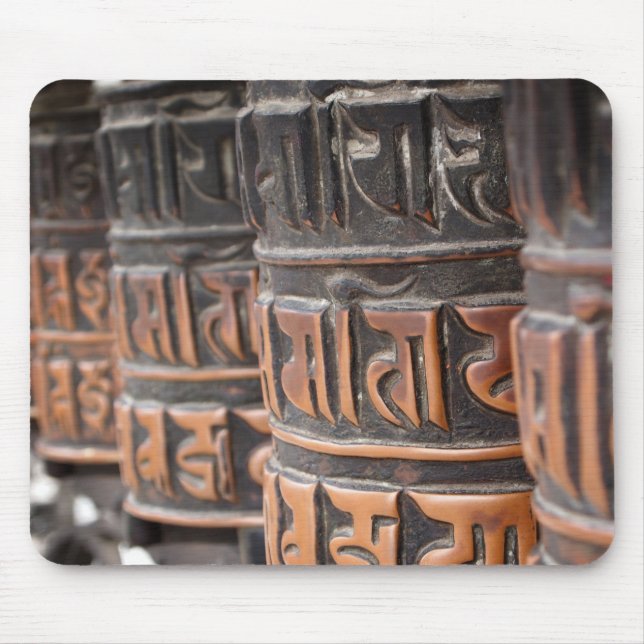 Buddhist prayer wheels mousepad (Front)