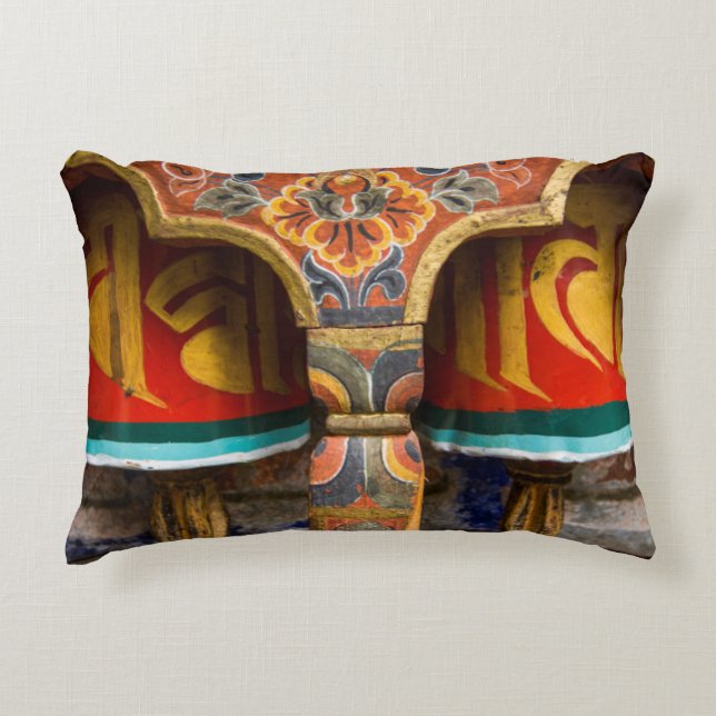 Buddhist praying role, bhutan decorative cushion (Front)