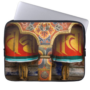Buddhist praying role, bhutan laptop sleeve