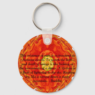 Buddhist Quote with vibrant spiritual design Key Ring