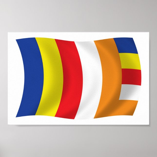 Buddhist Religion Flag Poster Print (Front)