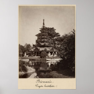 Buddhist rest house, Moulmein, Burma, c.1875 Poster