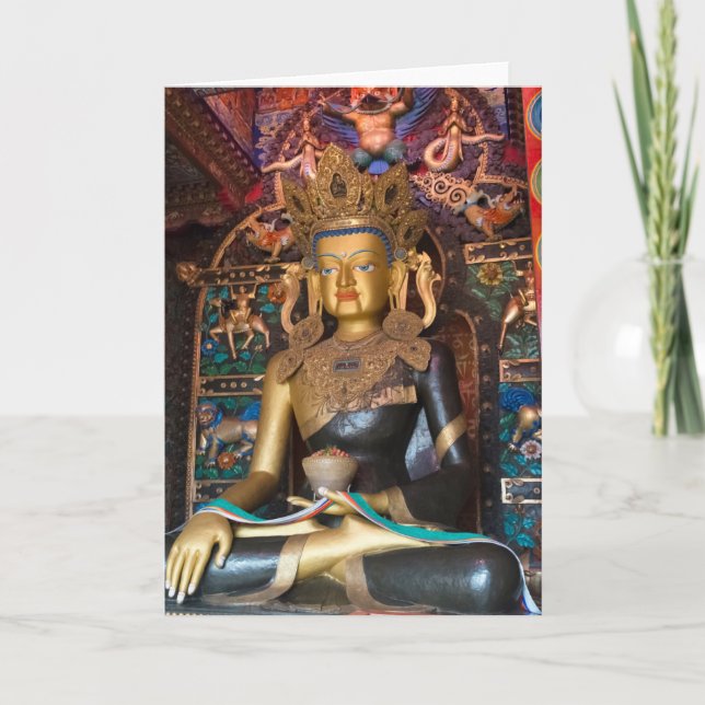 Buddhist Statue in Litang Monastery Card (Front)