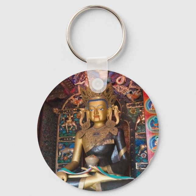 Buddhist Statue in Litang Monastery Key Ring (Front)