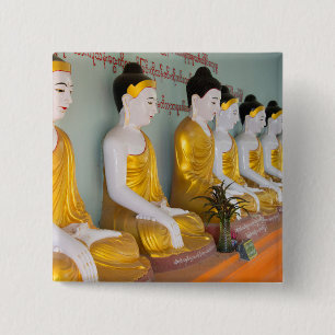 Buddhist statues in Umin Thounzeh 15 Cm Square Badge