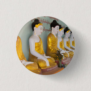 Buddhist statues in Umin Thounzeh 3 Cm Round Badge