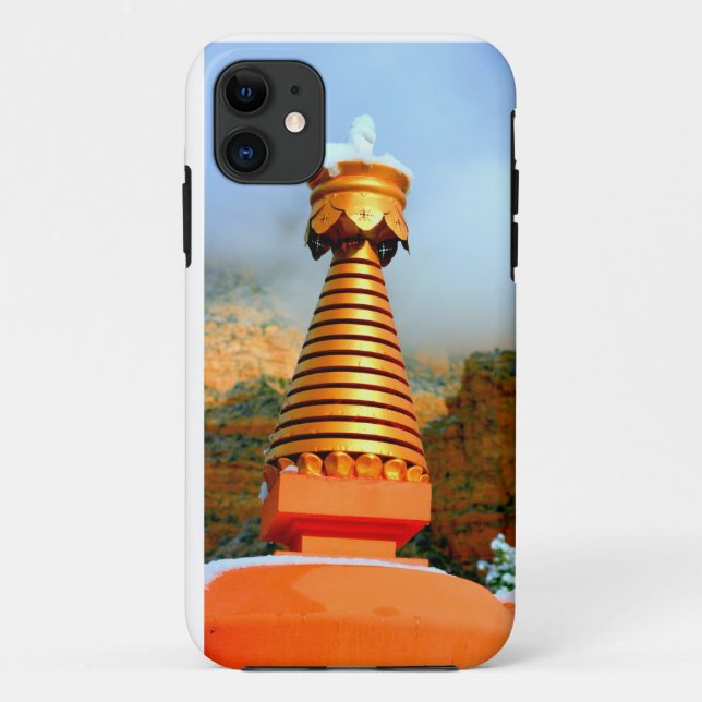 buddhist stupa with snow case (Back)