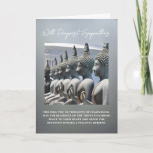Buddhist Sympathy Card with Peaceful Buddha Statue