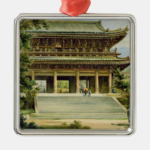 Buddhist temple at Kyoto, Japan Metal Tree Decoration