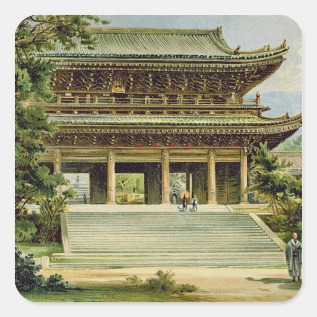Buddhist temple at Kyoto, Japan Square Sticker (Front)