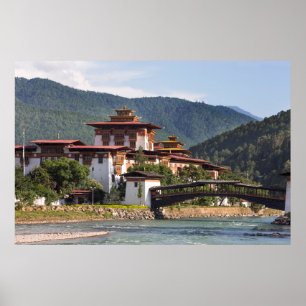 Buddhist Temple By River Poster