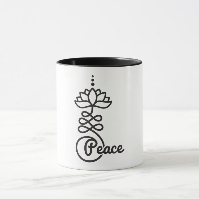 Buddhist Unalome Lotus Symbol For Peace Mug (Center)