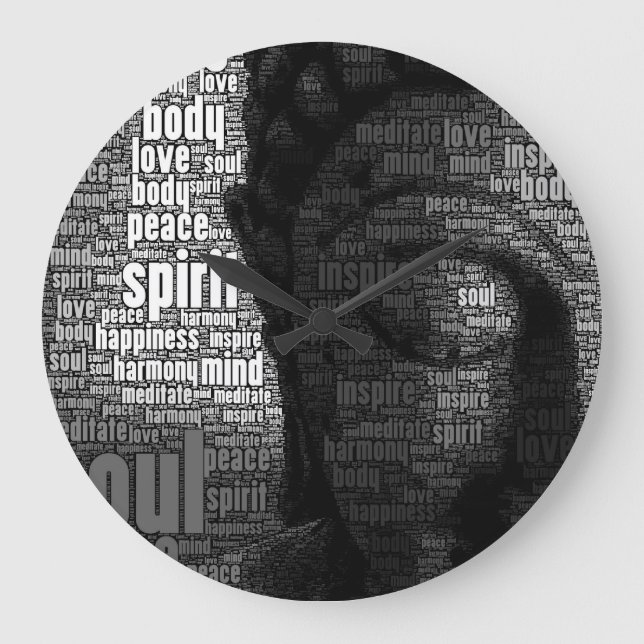 Buddhist Words of Wisdom Large Clock (Front)