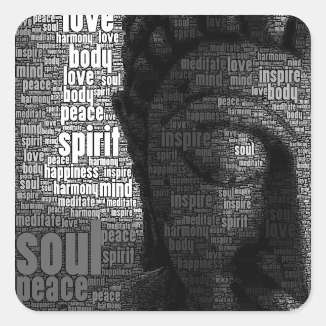 Buddhist Words of Wisdom Square Sticker (Front)