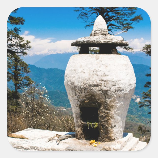 Buddhist Worship Site Square Sticker (Front)