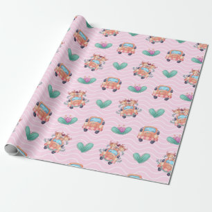 Buddies Love Truck Pattern Wrapping Paper