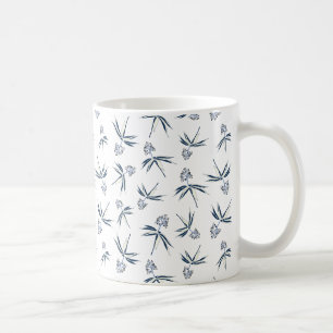 Budding Blue Branches on cream - seamless pattern. Coffee Mug