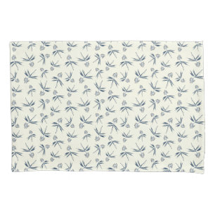 Budding Blue Branches on cream - seamless pattern. Pillowcase