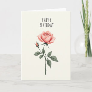 Budding Flower Birthday Card