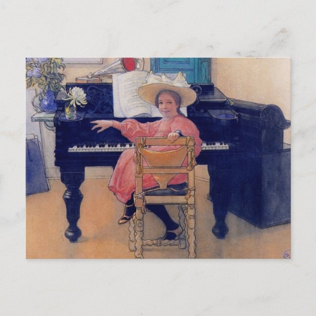 Budding Piano Diva Postcard (Front)