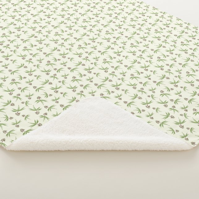 Budding Red Branches on cream - seamless pattern. Sherpa Blanket (3/4)