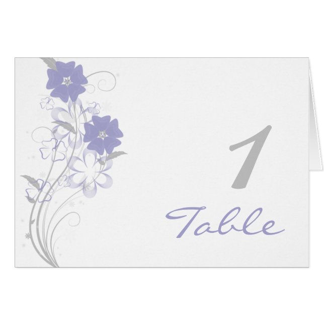 Budding Romance in Lavender Table Number (Front Horizontal)
