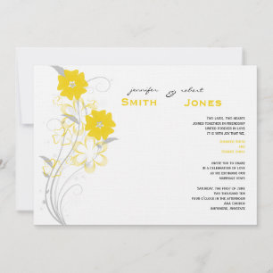 Budding Romance in Yellow Wedding Invitation