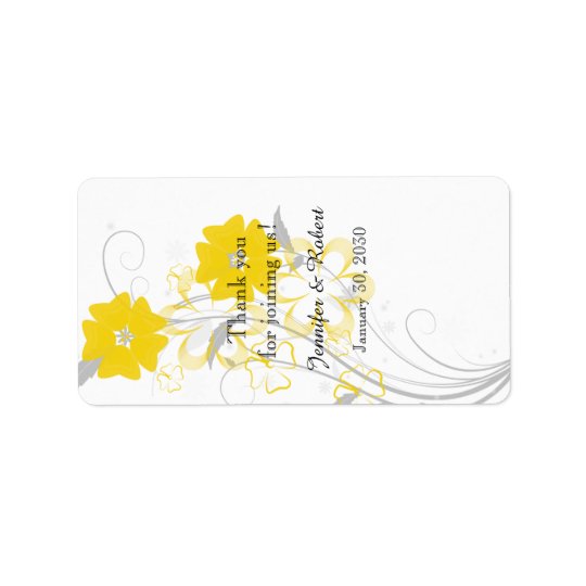 Budding Romance Yellow Wedding Lip Balm Label Address Label