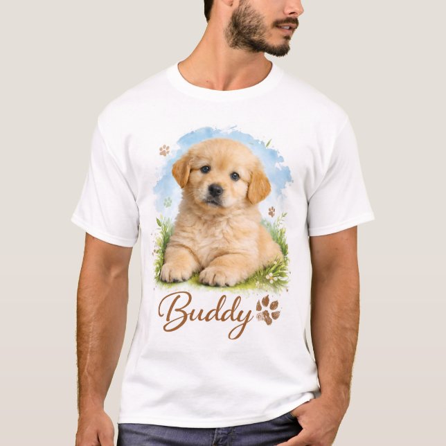 Buddy for Life Pet's Simple Modern Cool Typography T-Shirt (Front)