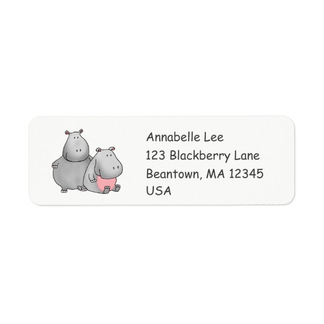 Buddy Hippos Return Address Label (Front)