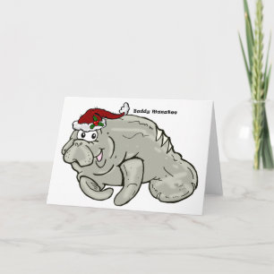 Buddy Manatee Christmas Card BLANK