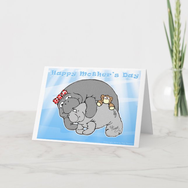 Buddy Manatee, Happy Mother's Day Card (Front)