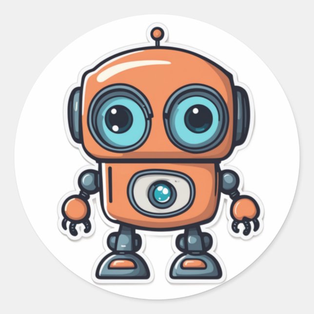 Buddy Robot  Classic Round Sticker (Front)