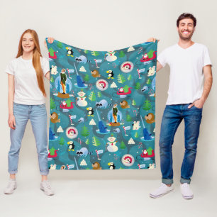 Buddy the Elf and Characters Teal Pattern Fleece Blanket
