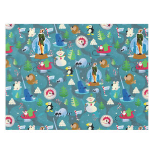 Buddy the Elf and Characters Teal Pattern Tablecloth