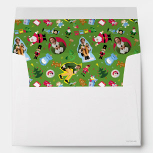 Buddy the Elf and Christmas Icons Pattern Envelope