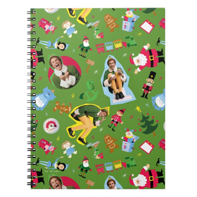 Buddy the Elf and Christmas Icons Pattern Notebook (Front)