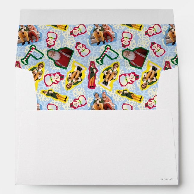 Buddy the Elf and Santa North Pole Pattern Envelope (Back (Bottom))