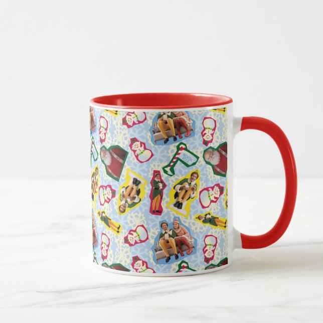 Buddy the Elf and Santa North Pole Pattern Mug (Right)