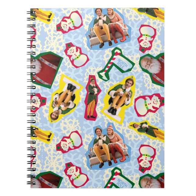 Buddy the Elf and Santa North Pole Pattern Notebook (Front)