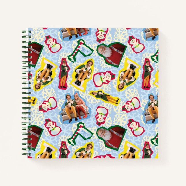 Buddy the Elf and Santa North Pole Pattern Notebook (Front)