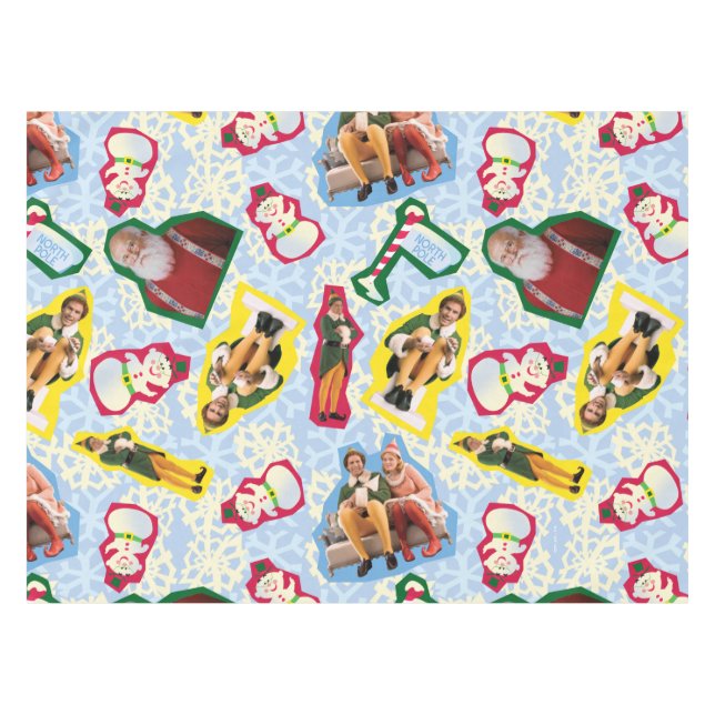 Buddy the Elf and Santa North Pole Pattern Tablecloth (Front (Horizontal))