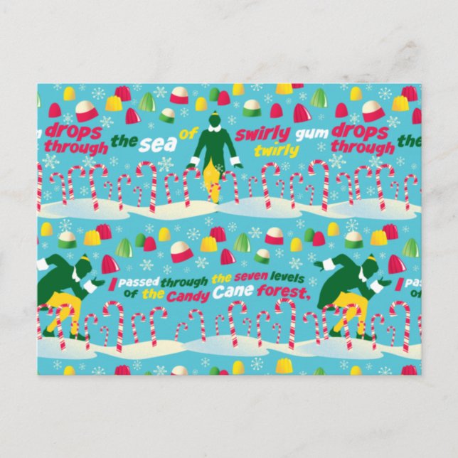 Buddy the Elf Candy Pattern Postcard (Front)