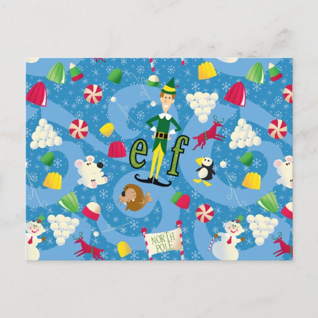 Buddy the Elf Cartoon Pattern Postcard (Front)